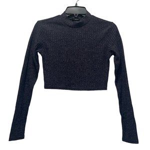 F21 Women's  Long Sleeves Crop Top Sweater
